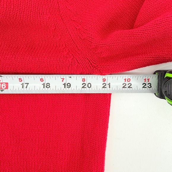 Coldwater Creek Red Cowl Neck Sweater Button Detail Textured Trim Womens Large - Picture 10 of 13
